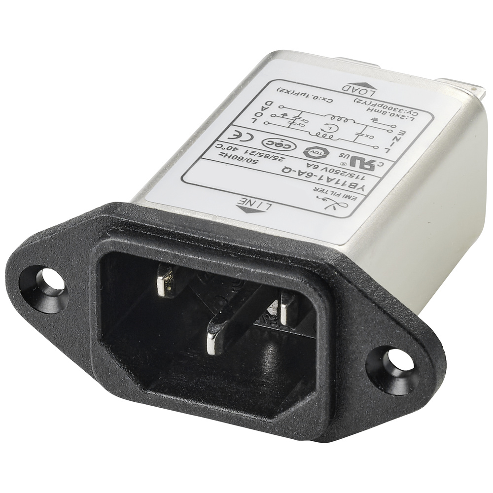 Tru Components Tc-10101412 Netzfilter Mit Kaltgerätebuchse 250 V/Ac 6 A 0.8 Mh (L X B X H) 58 X 22.