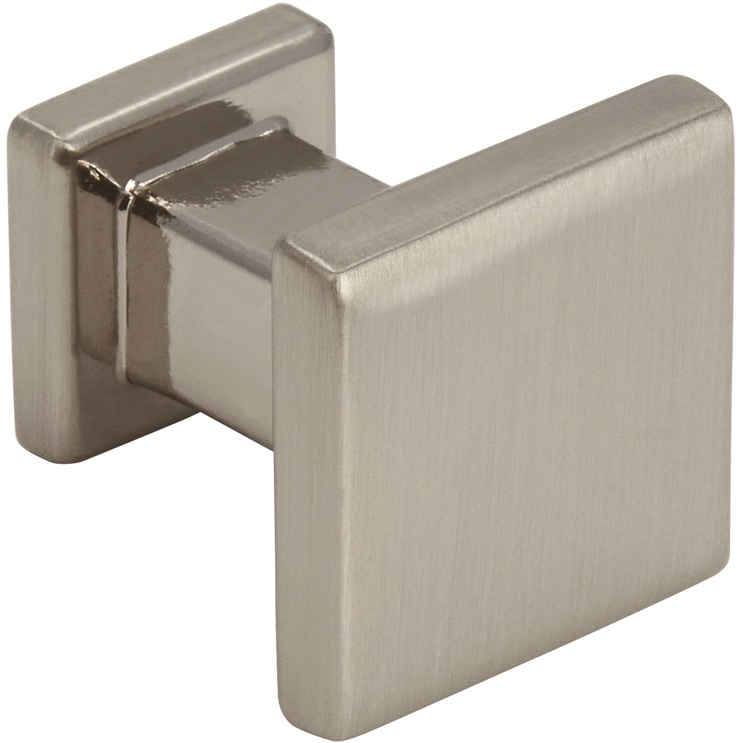 Siro - Möbelknopf Baios 20x20mm - Möbelknauf Quadratisch - Möbelgriff Aus Metall, Zinkdruckguss Vernickelt Feingeschliffen