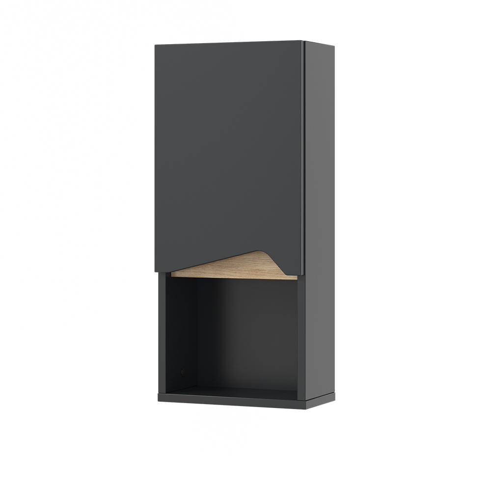 Vicco - Armoire De Marelle, Anthracite, 30 X 67 Cm Avec Porte Et Compartiment Ouvert