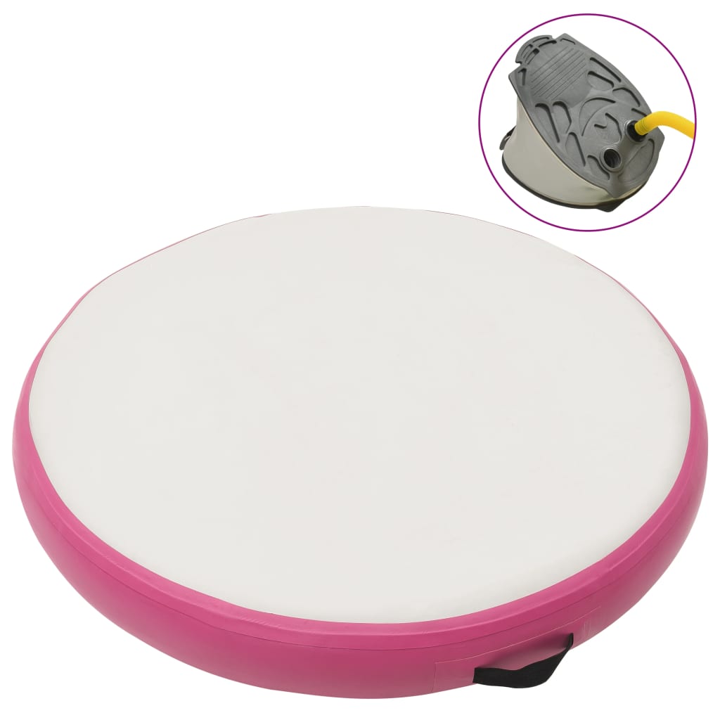 Vidaxl Rosa Aufblasbare Gymnastikmatte Mit Pumpe 100X100x15cm Pvc