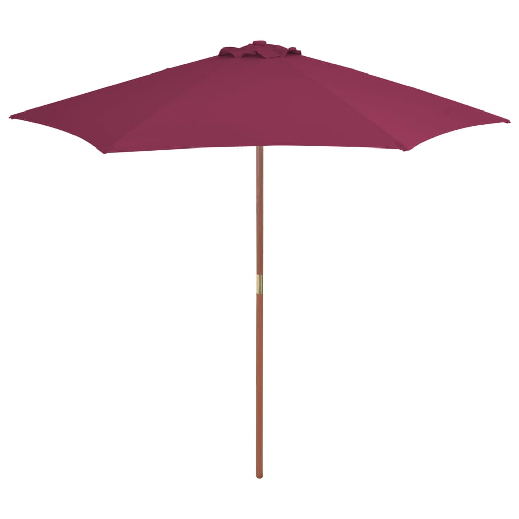 Vidaxl - Parasol Avec Mât En Bois 270 Cm Bordeaux