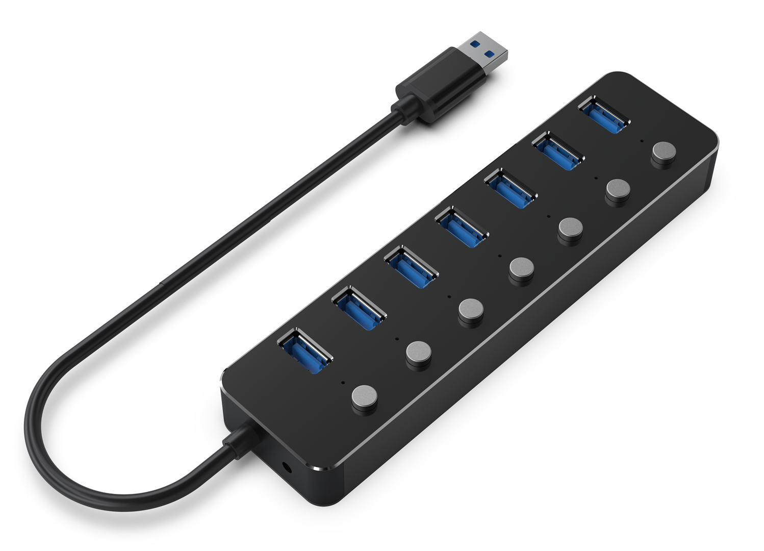 Gembird - hub - with switches black - 7 ports USB-Hubs - USB 32 - 7 - Schwarz - Image 5
