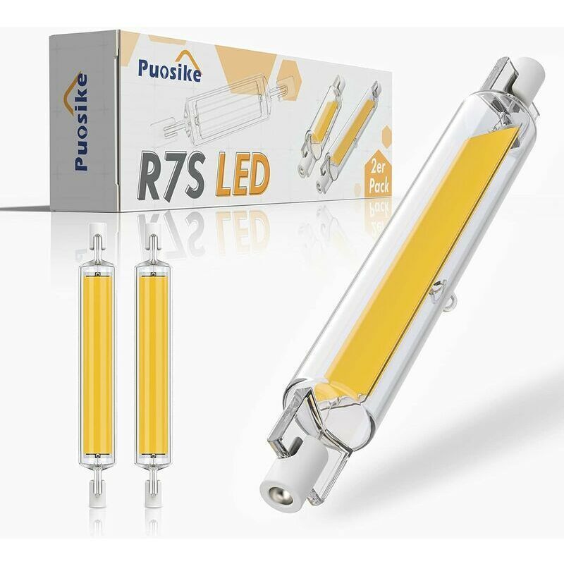 R7s Led 118 Mm Dimmbar 1200 Lm, 20 W R7s Led-lampe Warmweiß 3200 K, Ersatz Für J7s Halogenlampe 180 W–200 W, R7s Led Cob Lineares Licht Mit Hoher Lumenzahl, 360° Abstrahlwinkel, Ac 220–240 V, 2