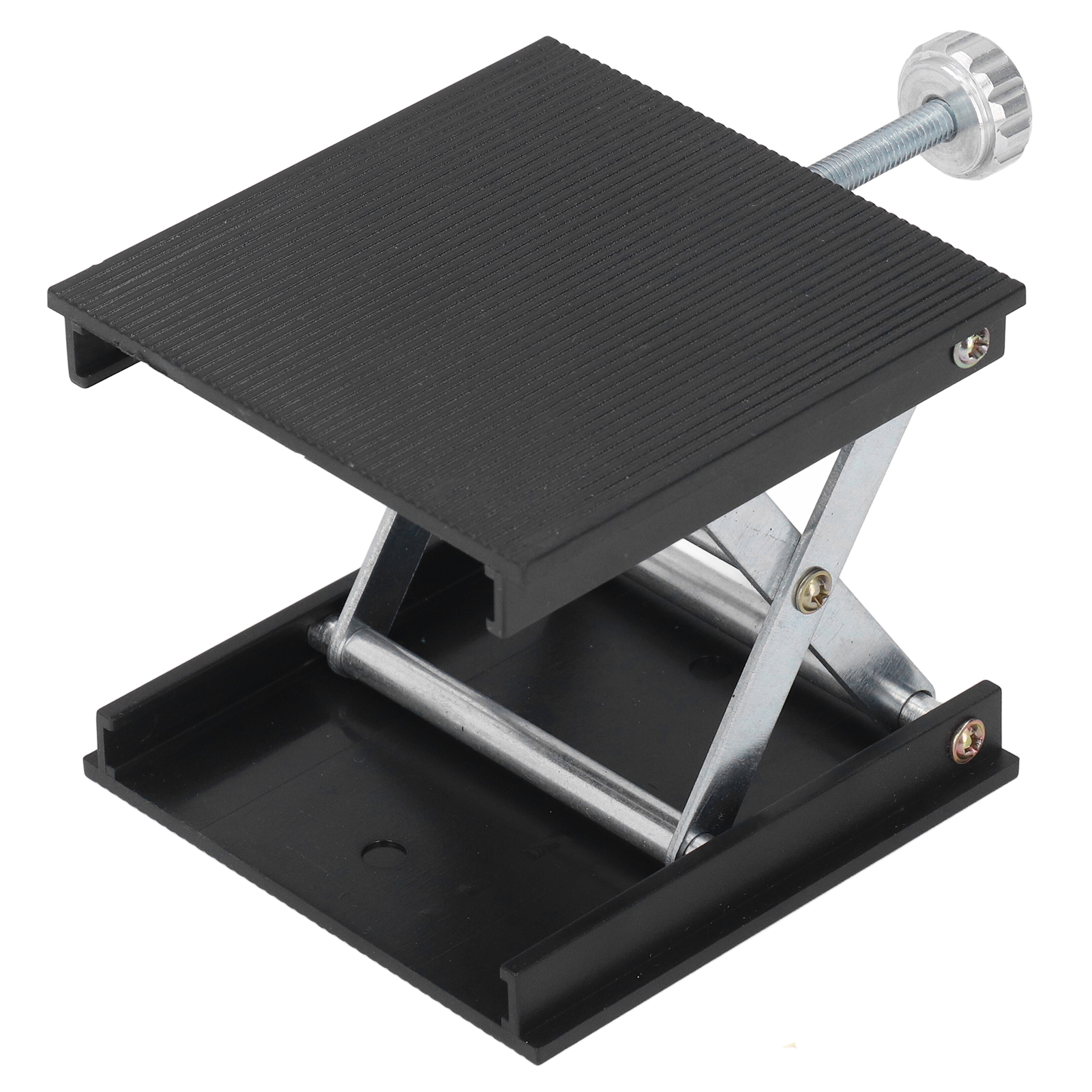 Plateforme de levage de laboratoire 90x90 mm, alliage d'aluminium, réglable 26 à 90 mm, charge 30 kg