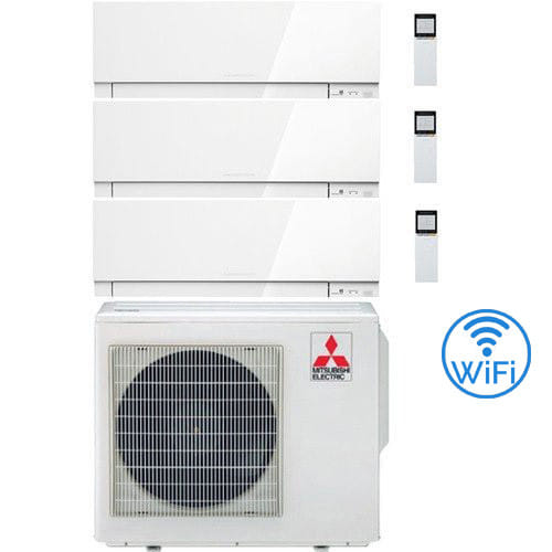Climatizzatore Condizionatore Mitsubishi Kirigamine Zen Wifi Bianco Trial Split Inverter 9000 + 9000 + 12000 Btu Con U.e. Mxz-3f54vf Classe A+++ /a++ Novitá