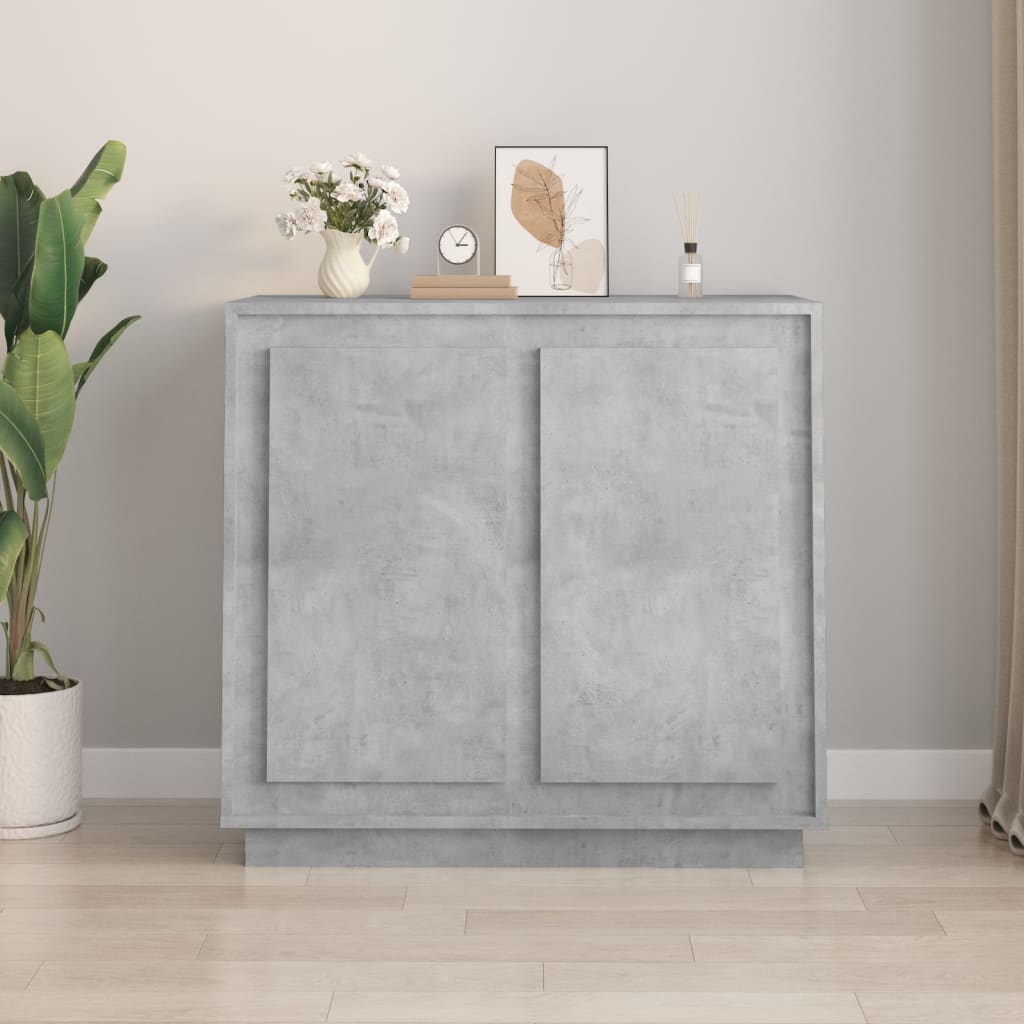 Buffet Gris Béton 80x34x75 Cm Bois D'Ingénierie Vidaxl