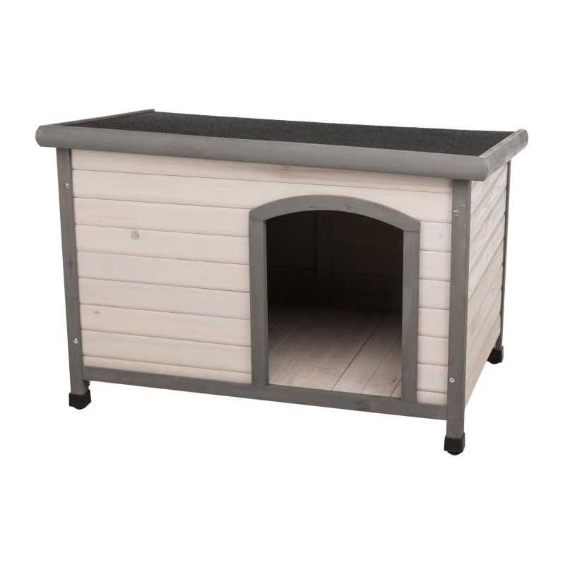Chadog Natura Hundehütte Classic Mit Flachdach M L:104 72 68Cm Grau 4047974395622