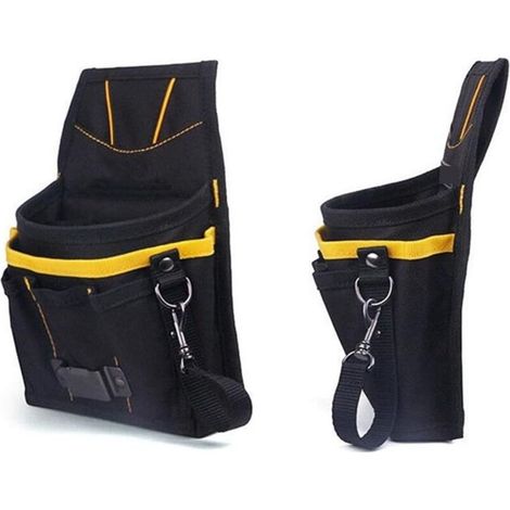 Sac à outils de taille ceinture réglable, porté à la taille, noir
