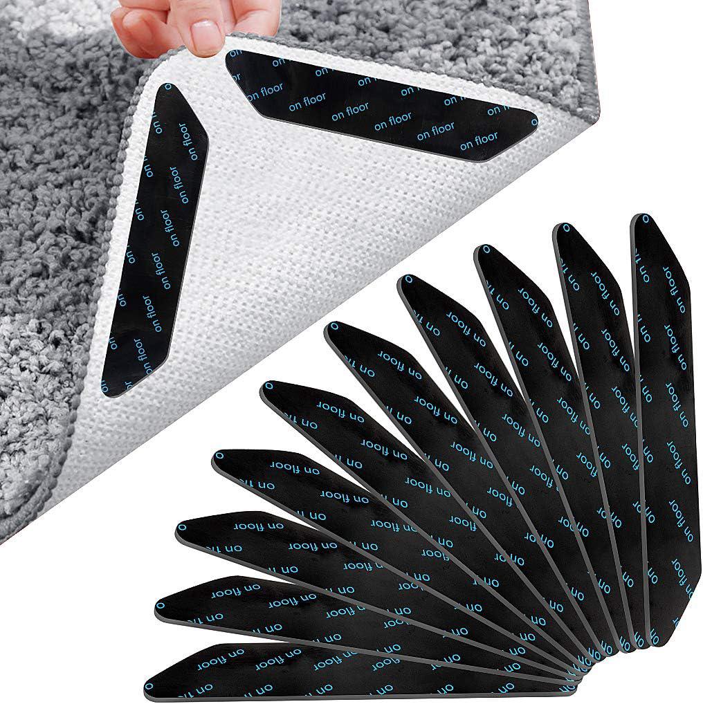 Fixations anti-dérapantes pour tapis 130 x 25 x 2 mm, forme trapézoïdale, PU réutilisable, lot de 10