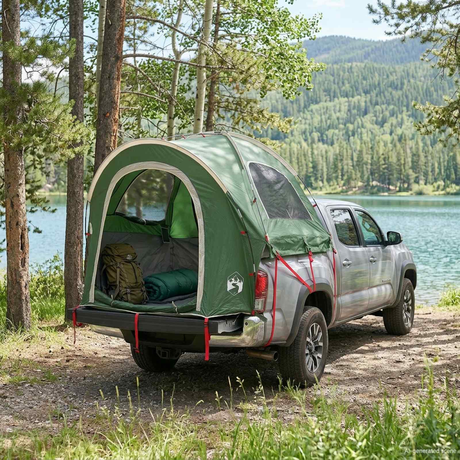 Vidaxl Car Tent Green 2-Person Polyester And Steel