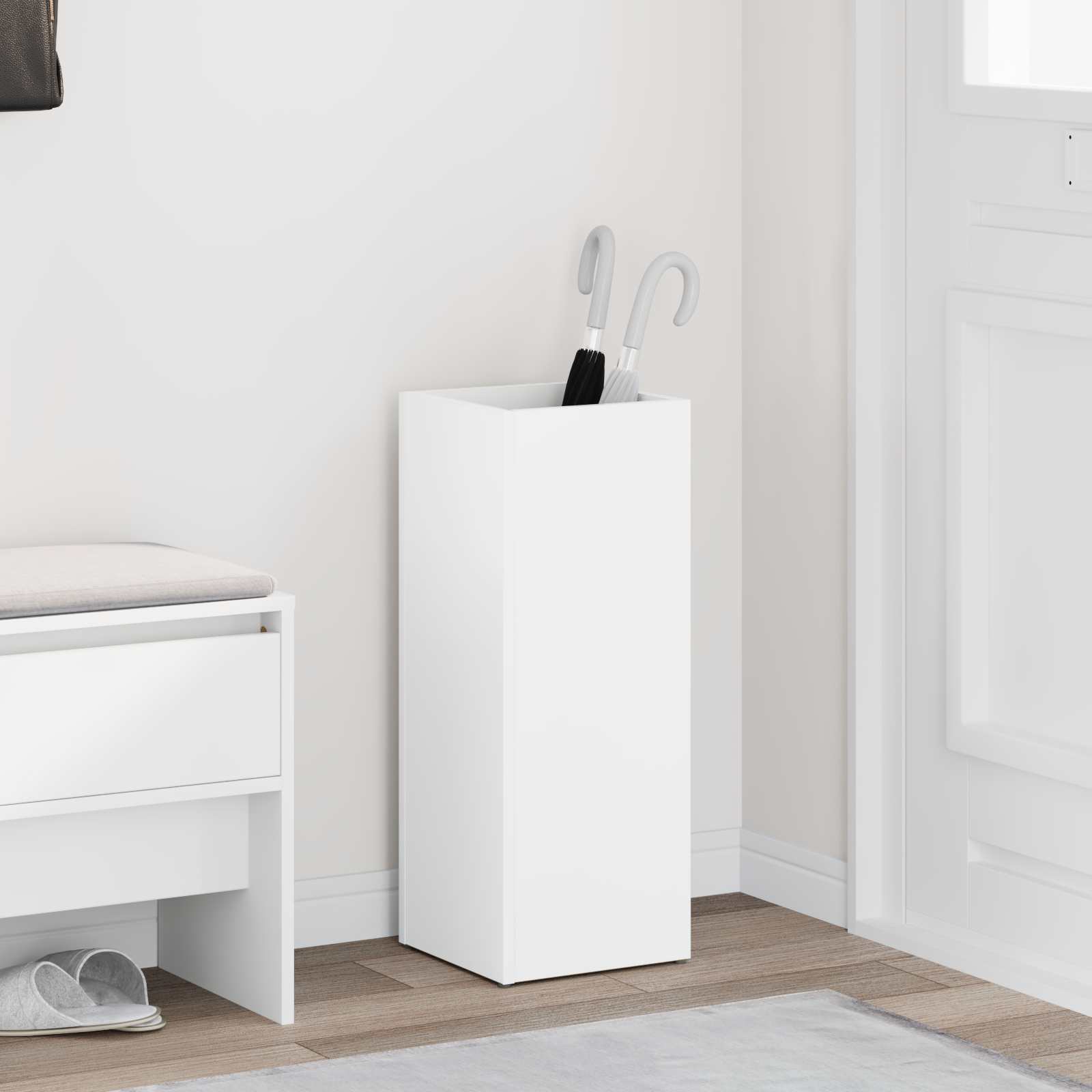 Umbrella Stand White 25 X 24.5 X 64 Cm Engineered Wood Vidaxl
