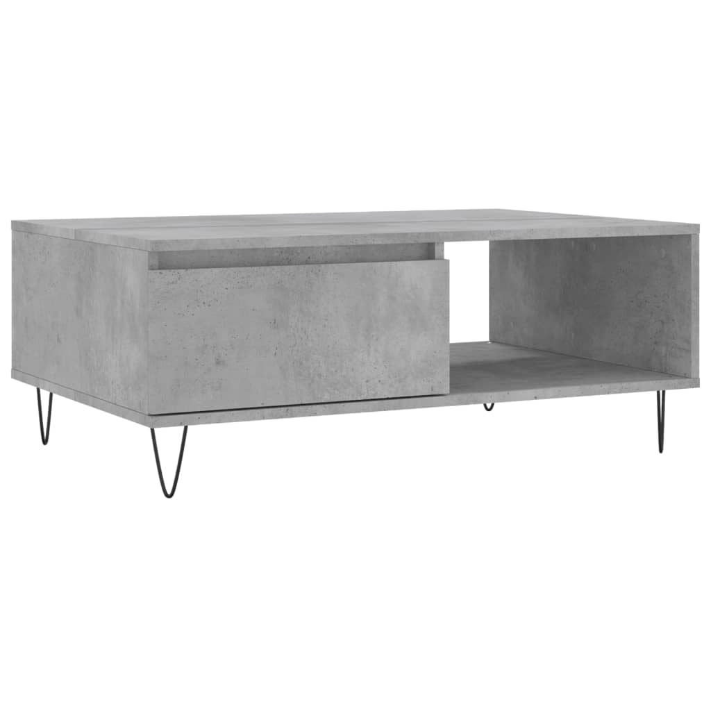 Table Basse Table De Salon Table De Café Gris Béton 90x60x35 Cm Bois D'Ingénierie