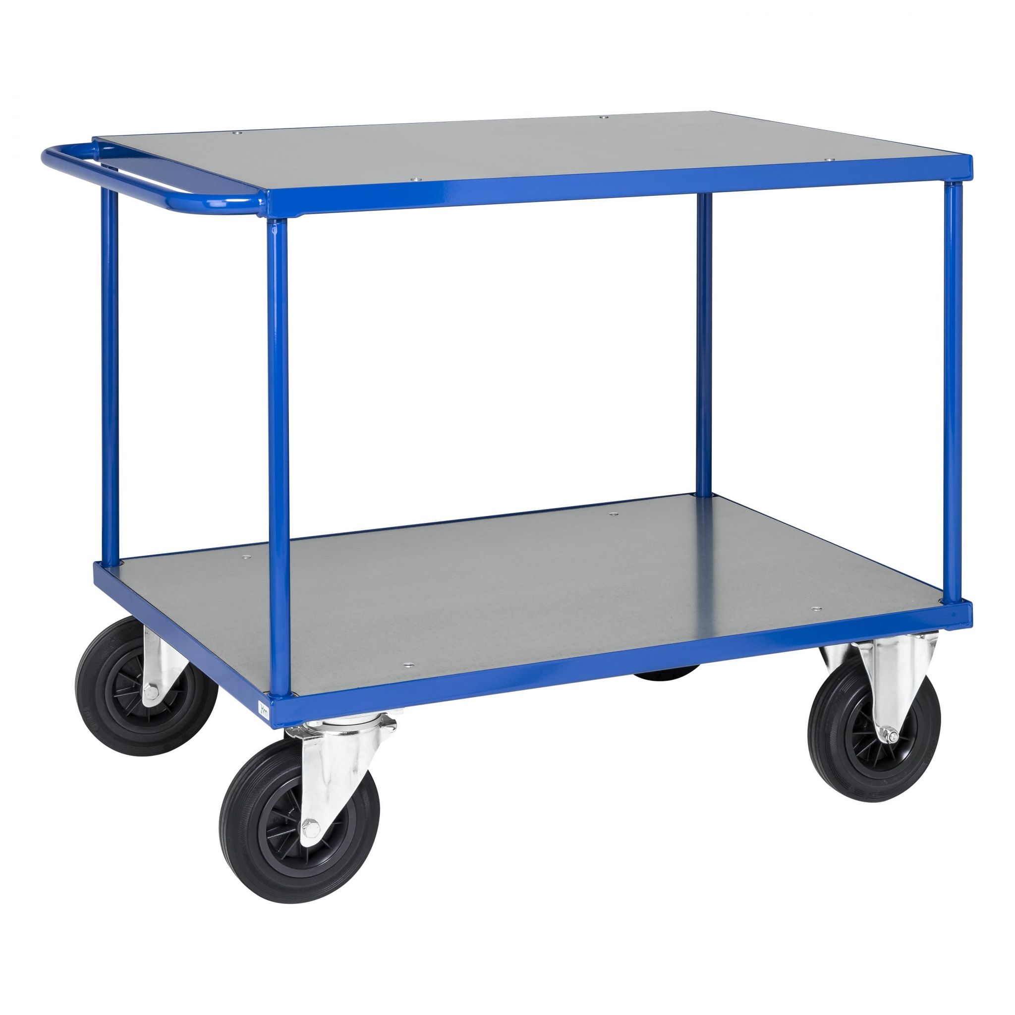 Kongamek Tischwagen in blau 1100x700x870mm Ladefläche Stahlblech verzinkt mit Schiebegriff und Gummibereifung ohne Bremse - Image 2