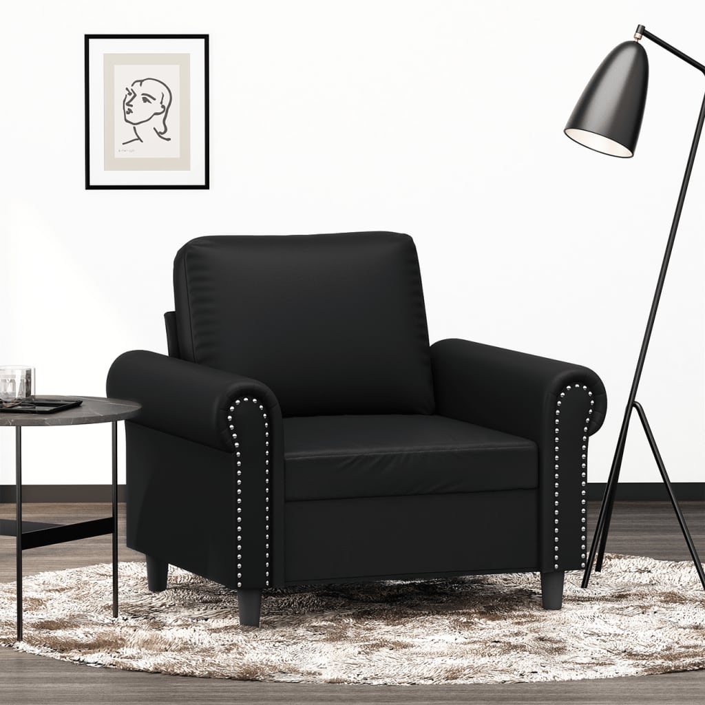 Fauteuil Noir 60 Cm Similicuir Vidaxl