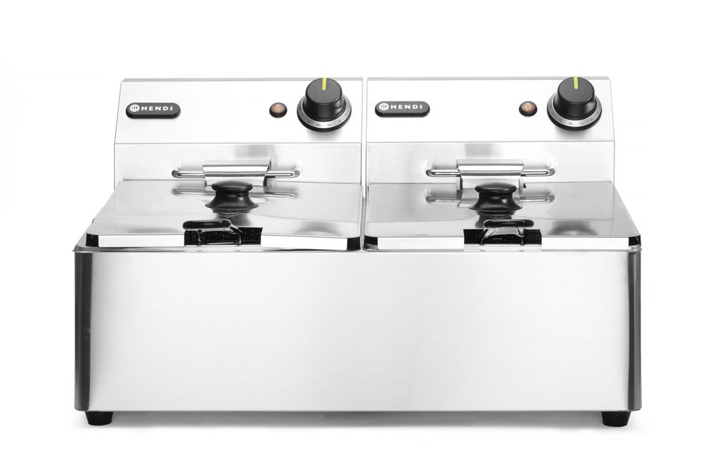Hendi Versilbert - Friteuse Kitchen Line - 2X6l, Kitchen Line, 12L, 230V/6600W, 550X430x(H)305Mm - Bild 3
