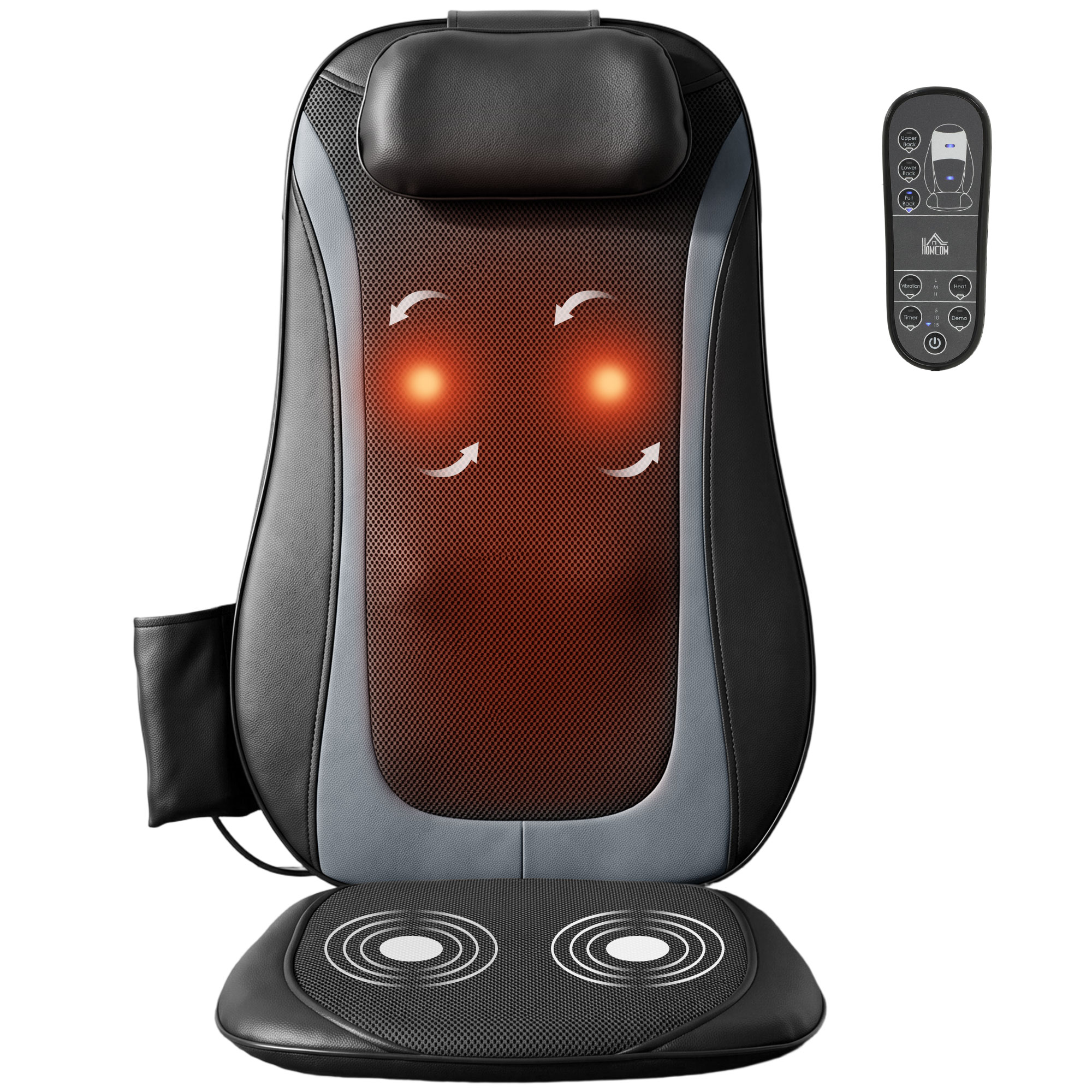 Homcom Back Massager With Heat, Deep Tissue Massage Chair For Home Office