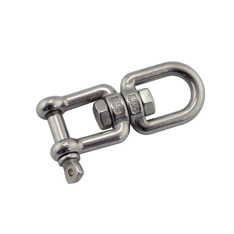 Crochet œil pivotant M8 en acier inoxydable, double extrémité, anneau et fourche, pour sac de sable et chaise suspendue