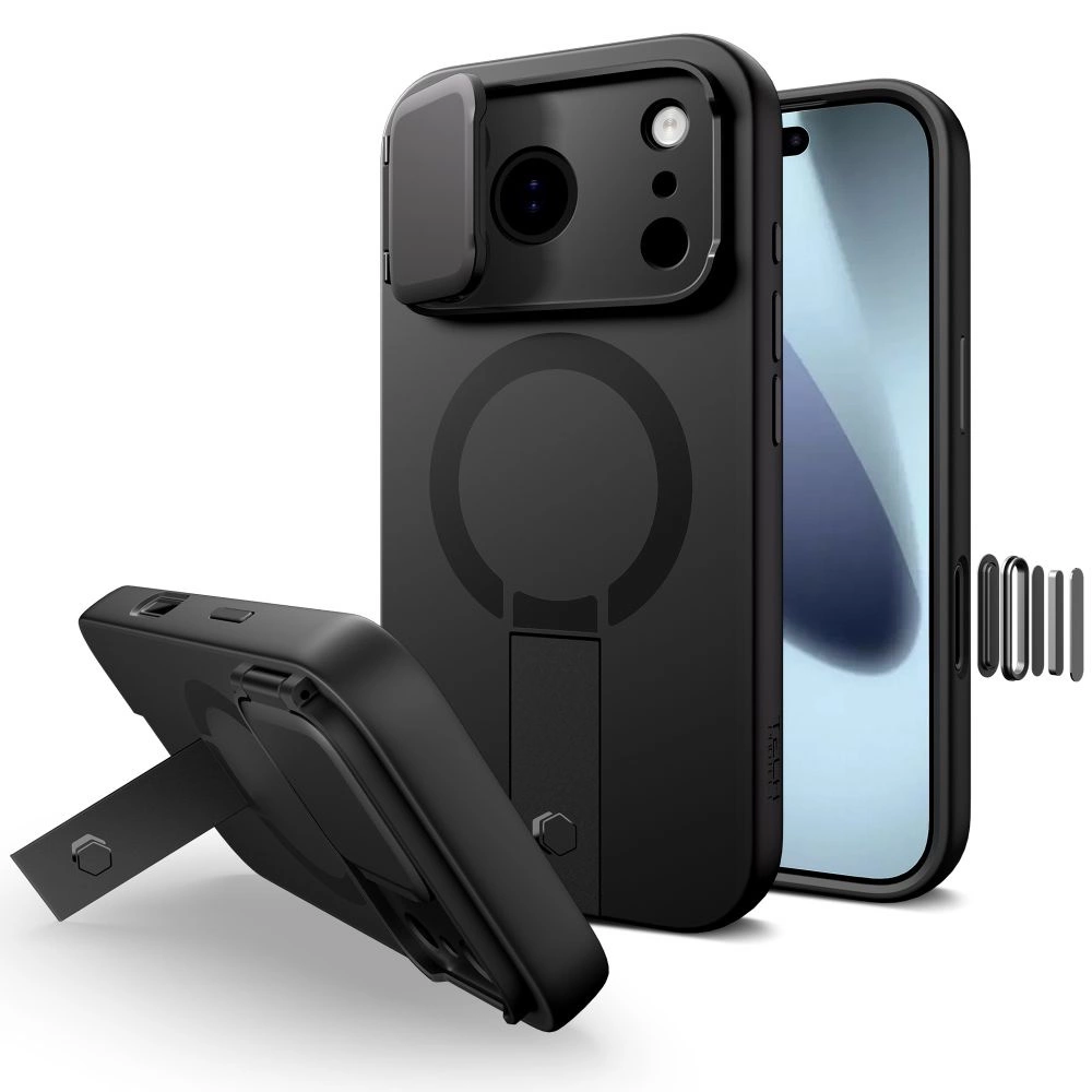 Oem Schwarz Tech-Protect Kevlar Aura Magsafe Hülle Für Iphone 17 Pro –