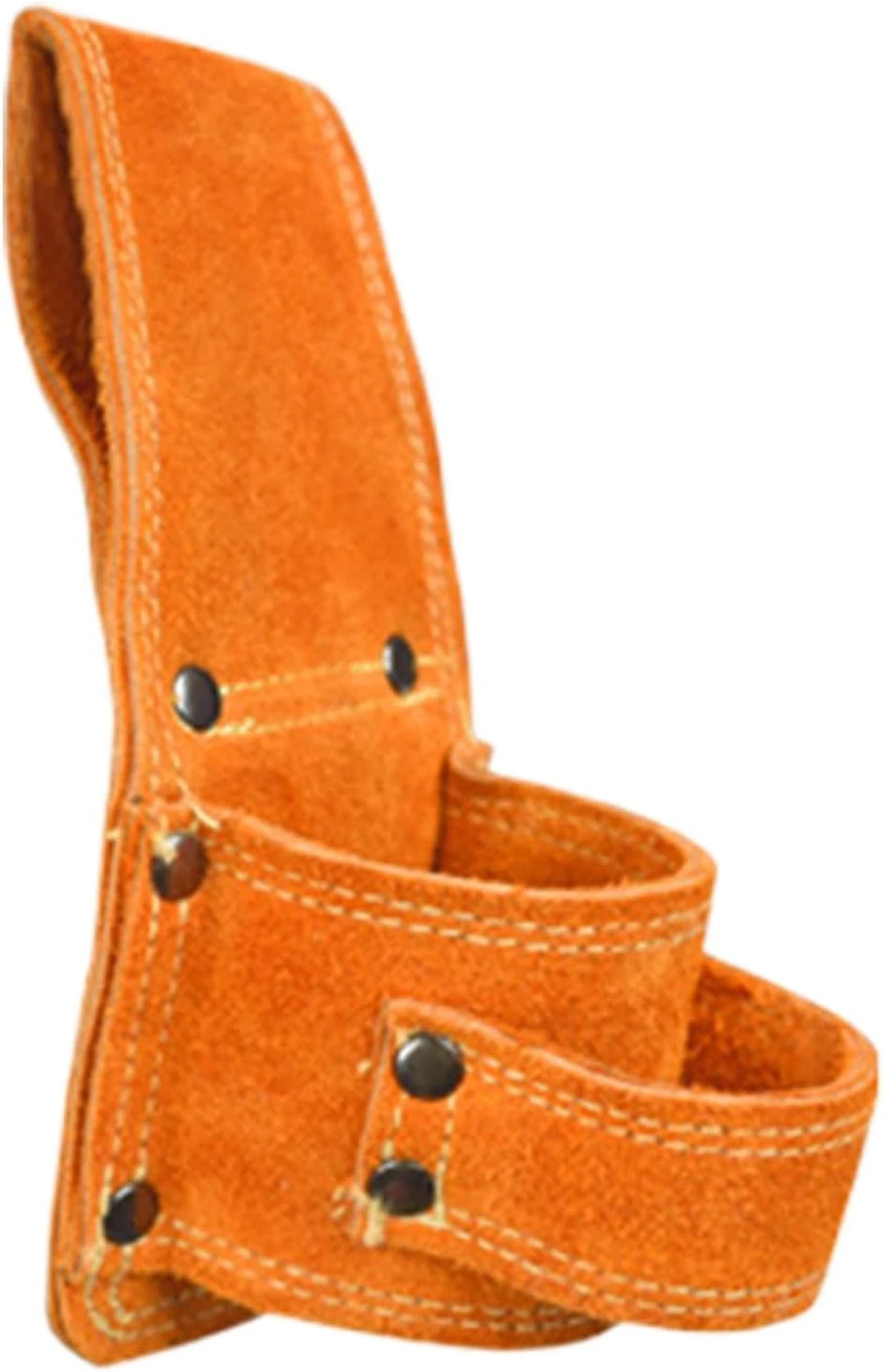 Sacoche à outils ceinture en cuir de vachette, compartiments multiples, sangles réglables, orange