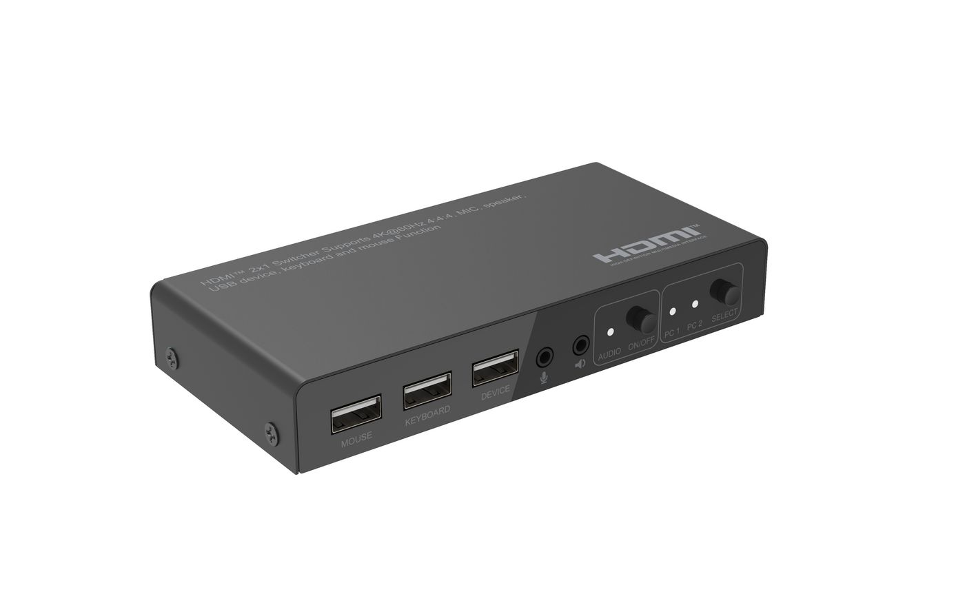 MicroConnect 4K@60Hz HDMI KVM switch, 2x1, KVM Switch, Schwarz - Image 3