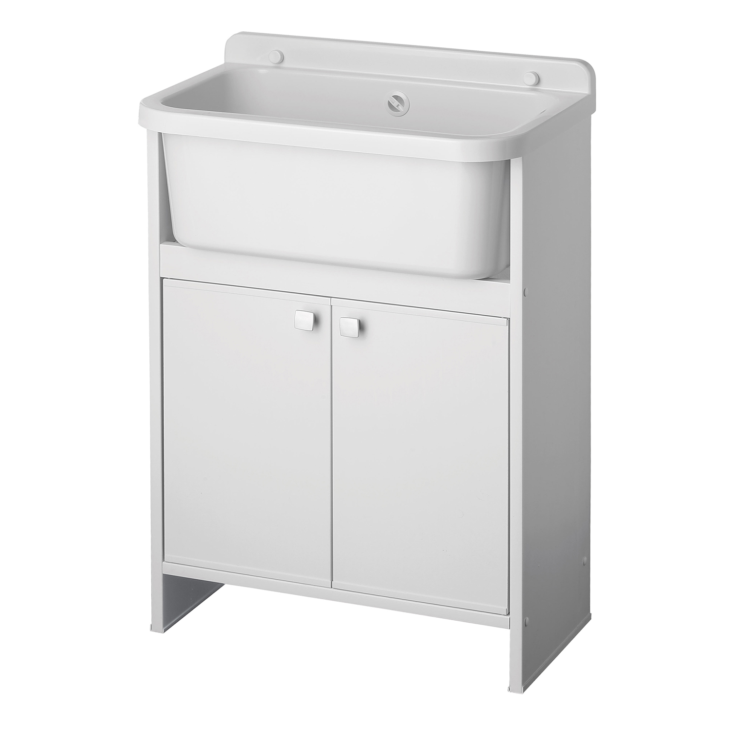 Negrari - Bac À Laver Avec Meuble Économie De Place En Pvc Blanc 55x35 Cm Mod. Adele