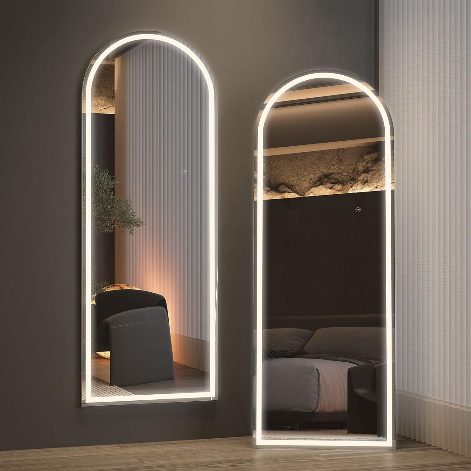 Cassilando – Miroir Sur Pied 160 X 50 Cm Avec Lumières Led Dimmables