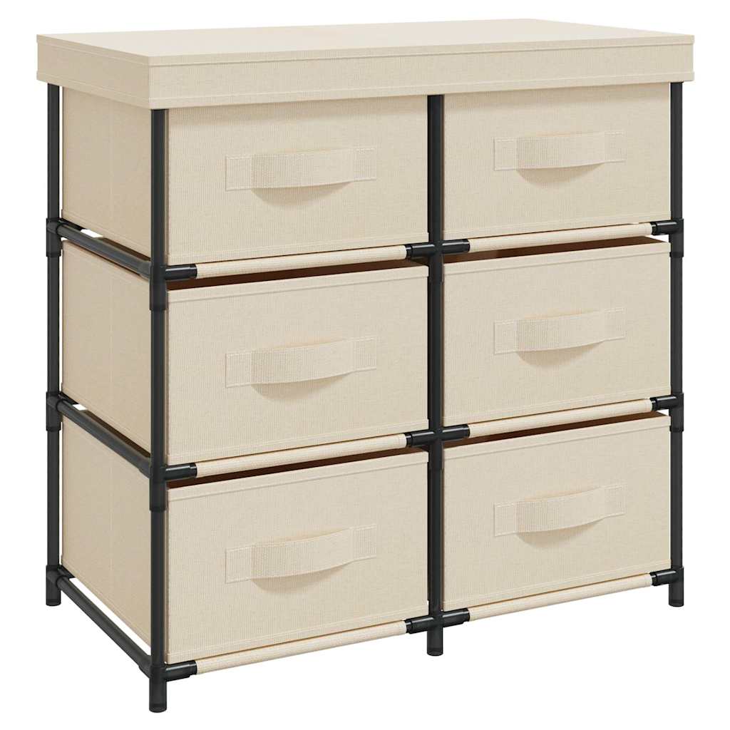 Vidaxl Beige Lagerschrank Mit 6 Schubladen 55×29×55 Cm Creme Stahl