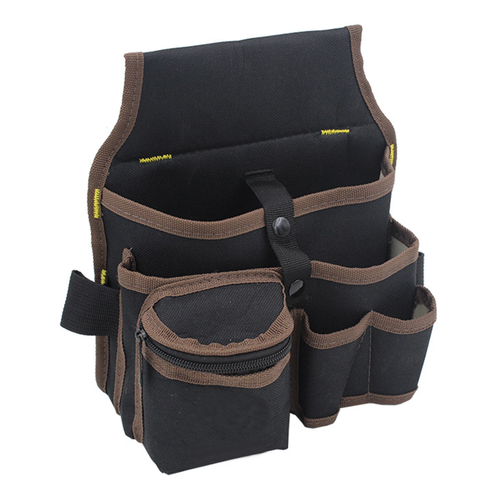 Ceinture porte-outils en tissu Oxford 600D imperméable, plusieurs poches, réglable, noir et marron