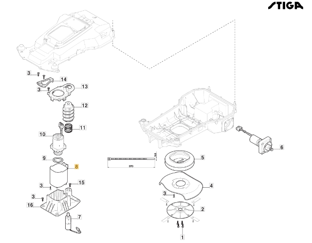 Supporto Motore Lame Robot Rasaerba Modelli A1000 Originale Stiga 322784955/0 Stiga