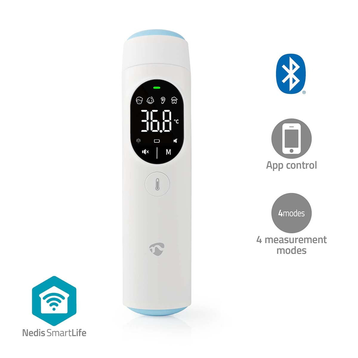 Nedis BTHTIR10WT, Fernabtastthermometer, Weiß, Ohr, Stirn, Sensor, °C, °F, Körpertemperatur - Image 4