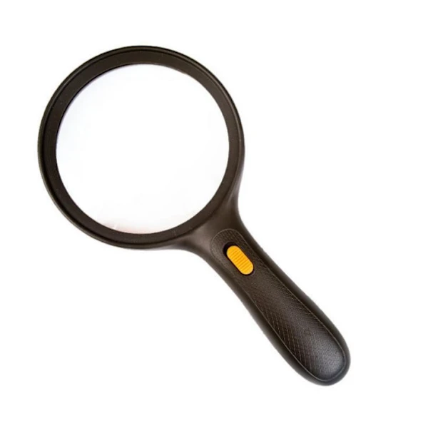 Loupe de lecture lumineuse à poignée ergonomique, lentille 14 cm, grossissement 2x/5x, lot de 5