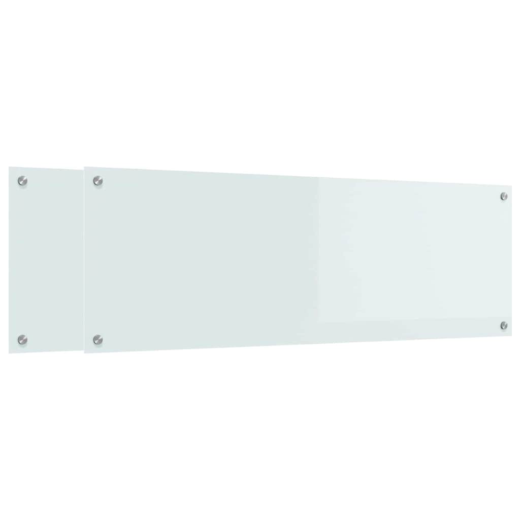 Kitchen Backsplash 2 Pcs White 120 X 40 Cm Tempered Glass Vidaxl