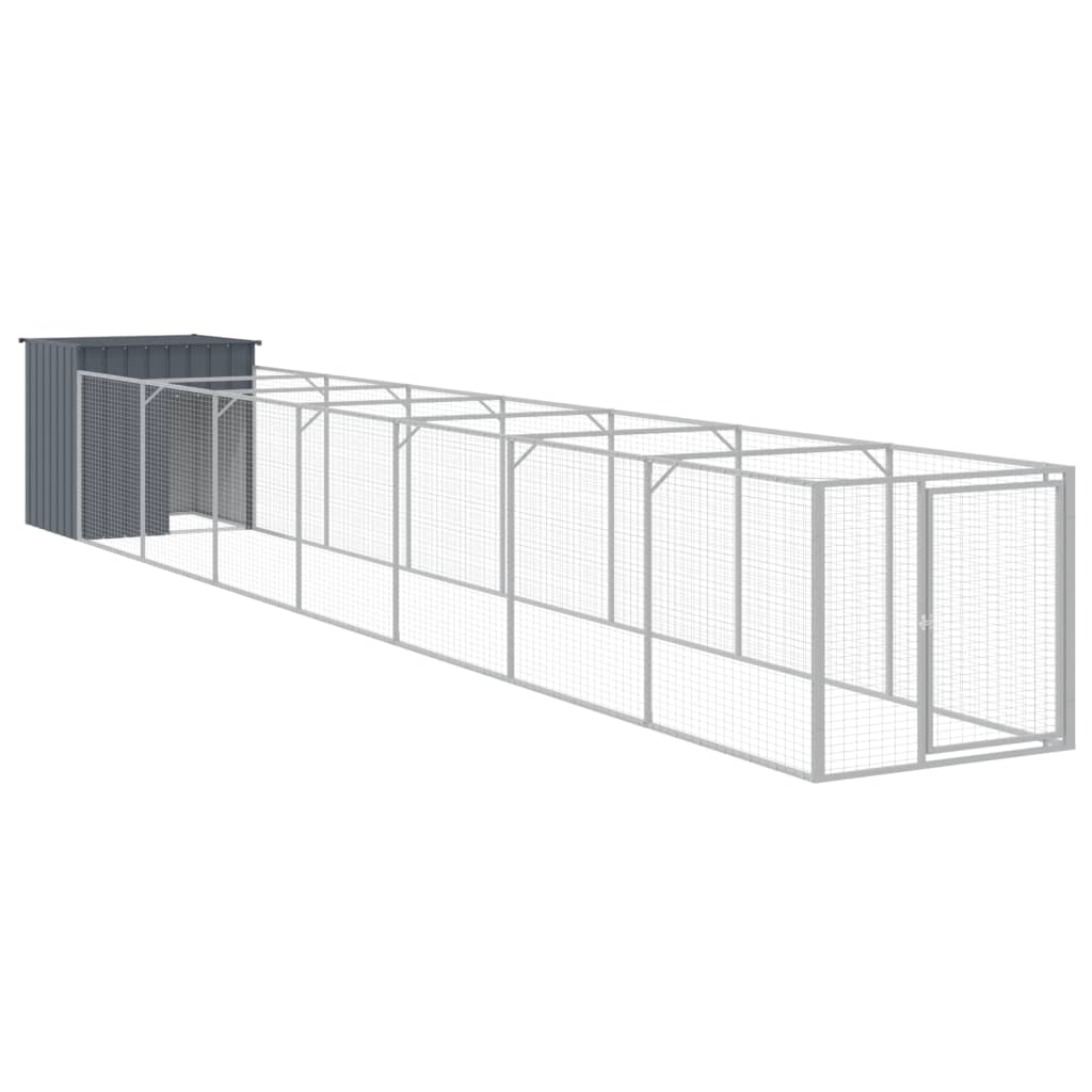 Cuccia Per Cani Con Cortile 110 X 813 X 110 Cm Antracite 020043467