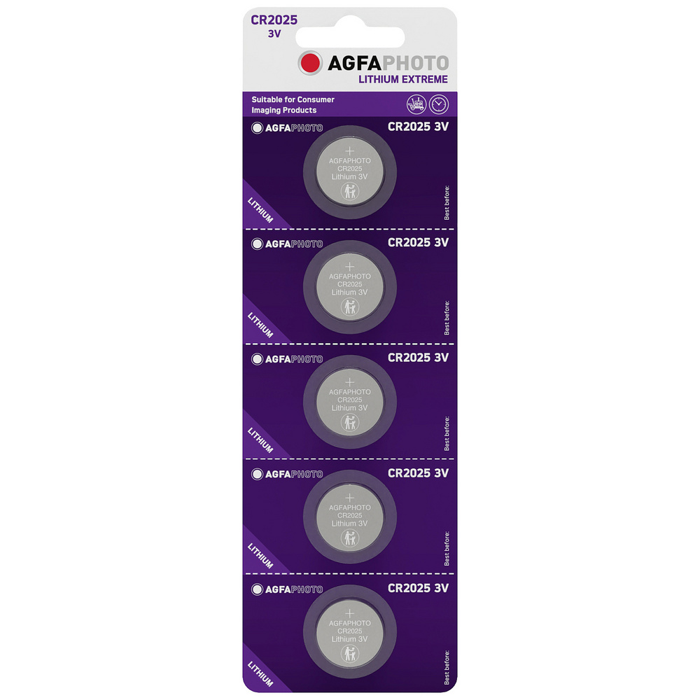 Agfa Agfaphoto Knopfzelle Cr2025 3 V 5 St. Lithium