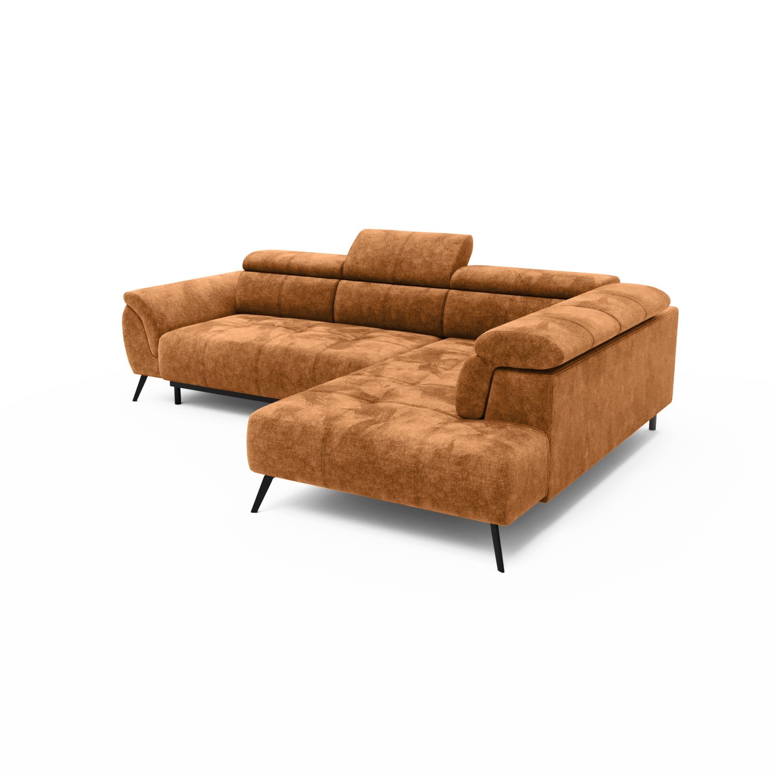 Ecksofa Ottomane Rechts Chenille 284x208x79 Rostfarben Valentinamassivmoebel24 Gmbh