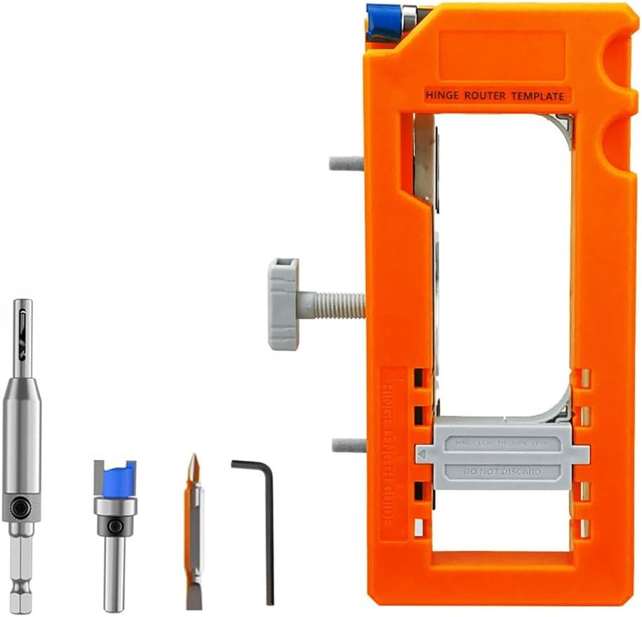 Gabarit de mortaise pour charnière de porte, réglable, en plastique, orange
