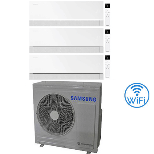 Climatizzatore Condizionatore Samsung Windfree Première Essential White Wifi Trial Split R32 Inverter 12000 + 12000 + 12000 Btu Con U.e. Aj068txj3kg/eu Classe A++/a+ Novitá 2026