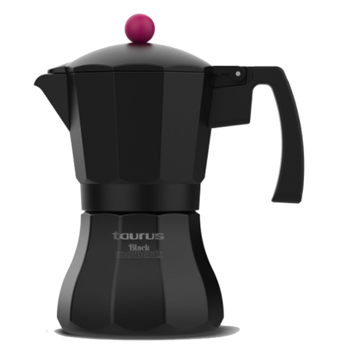 Taurus - Black Moments 9 - Macchina Da Caffè Italiana, 9 Tazze, Base E Filtro De Acciaio Inox, Impugnatura Ergonomica, Valvola Di Sicurezza De, Blocco Di Sicurezza De Silicone Per Maggiore Sicurezza, Pe