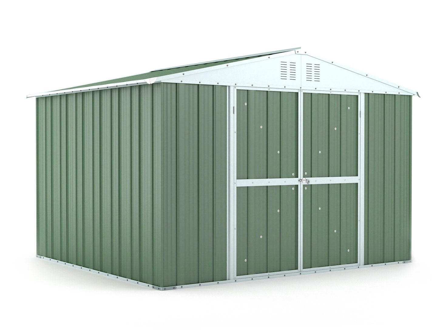 Casetta Box Da Giardino In Lamiera Di Acciaio Porta Utensili 327x269x217 Cm Enaudi Verde ENAUDI