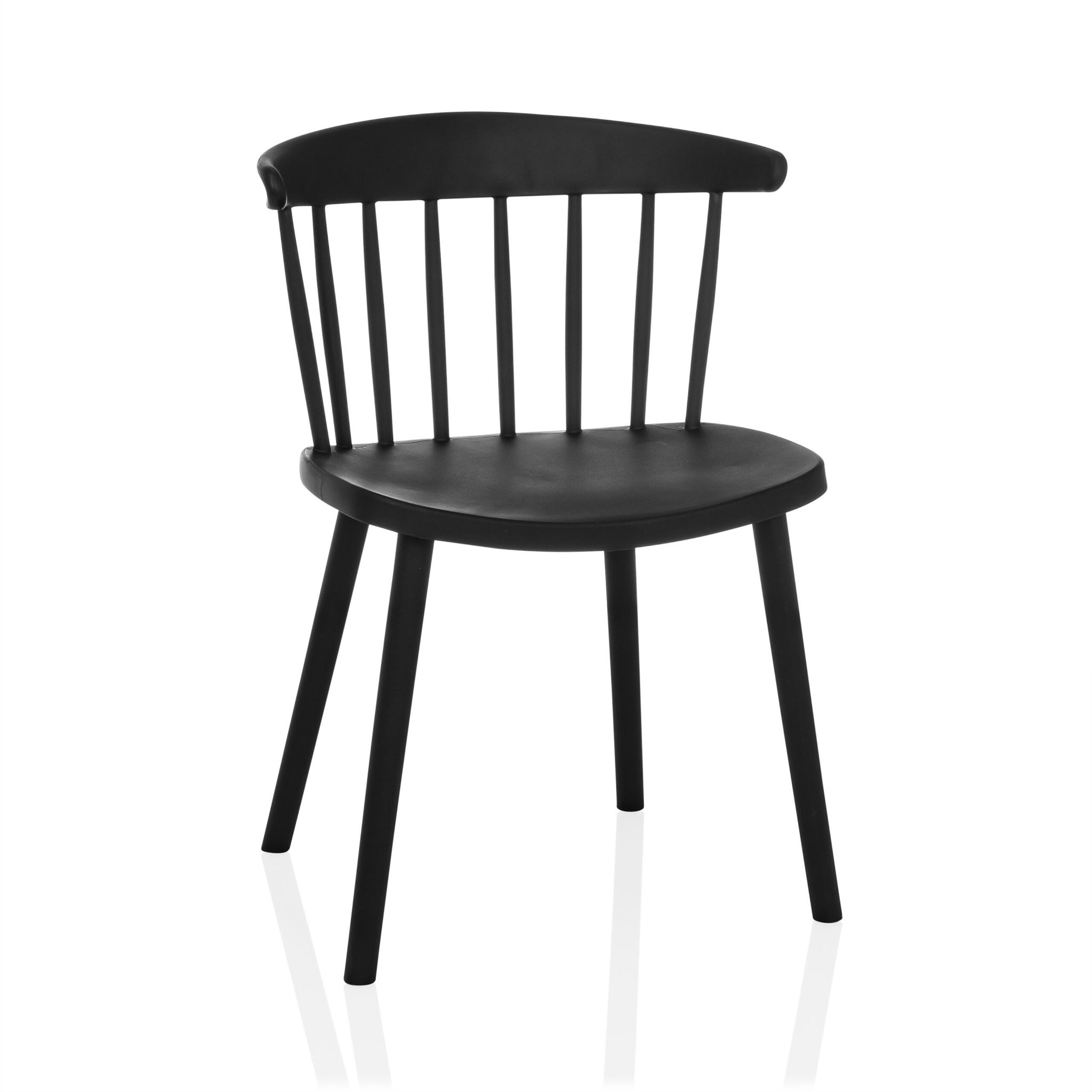 Chaise De Salle À Manger / Chaise Visiteur Artifo Rib Plastique Noir