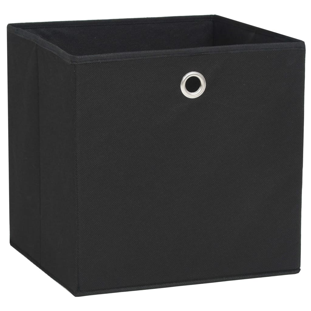 Storage Boxes 10 Pcs Non-woven Fabric 28x28x28 Cm Black Vidaxl