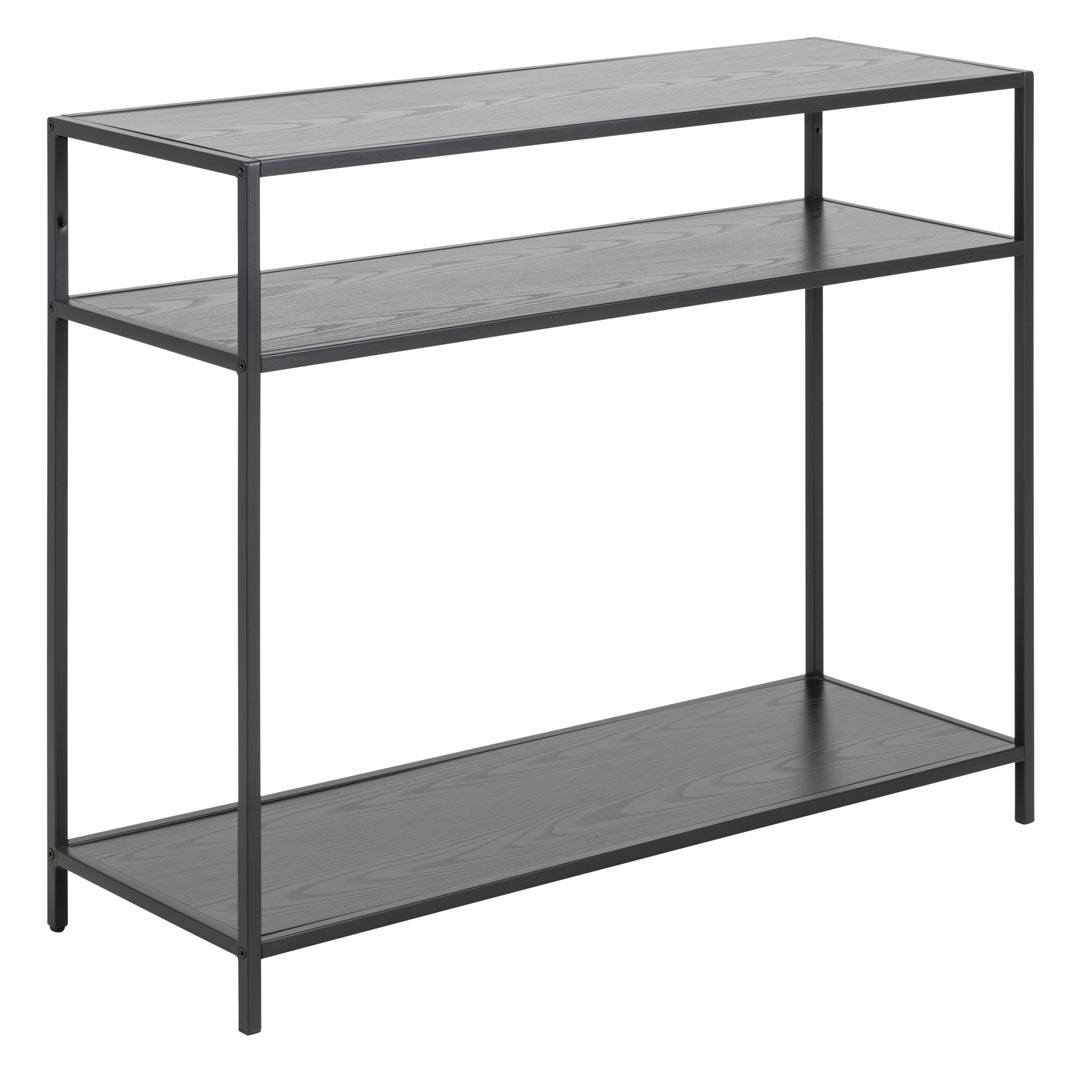 Act Nordic Schwarz Seaford Konsolentisch Mit 2 Regalen, Melamin Aus Er Esche Und Er Stahl, 100 X 35 - Image 4
