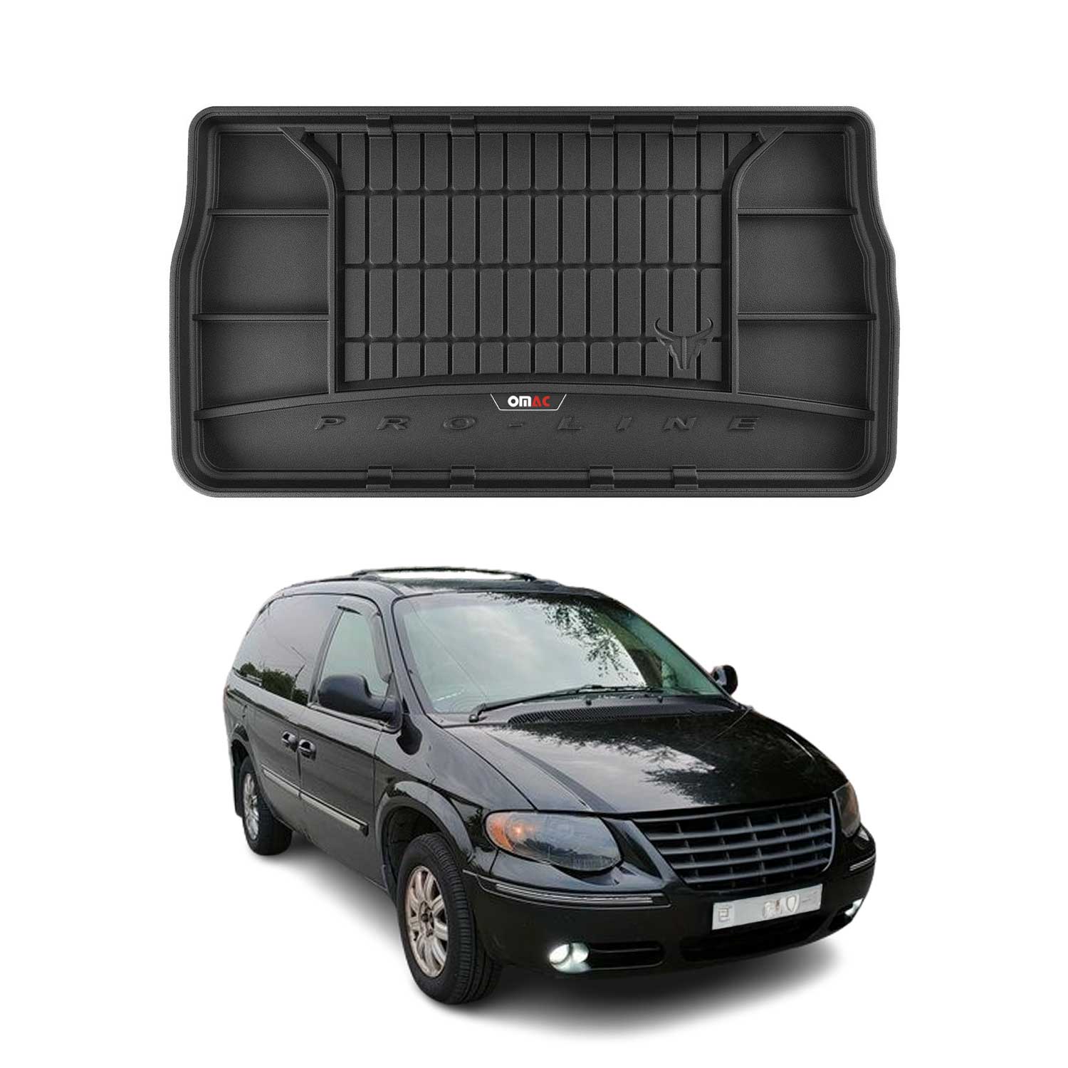Omac Gummi Kofferraumwanne Für Chrysler Town & Country 2005-2015 3D Tpe Schwarz 8683828902392