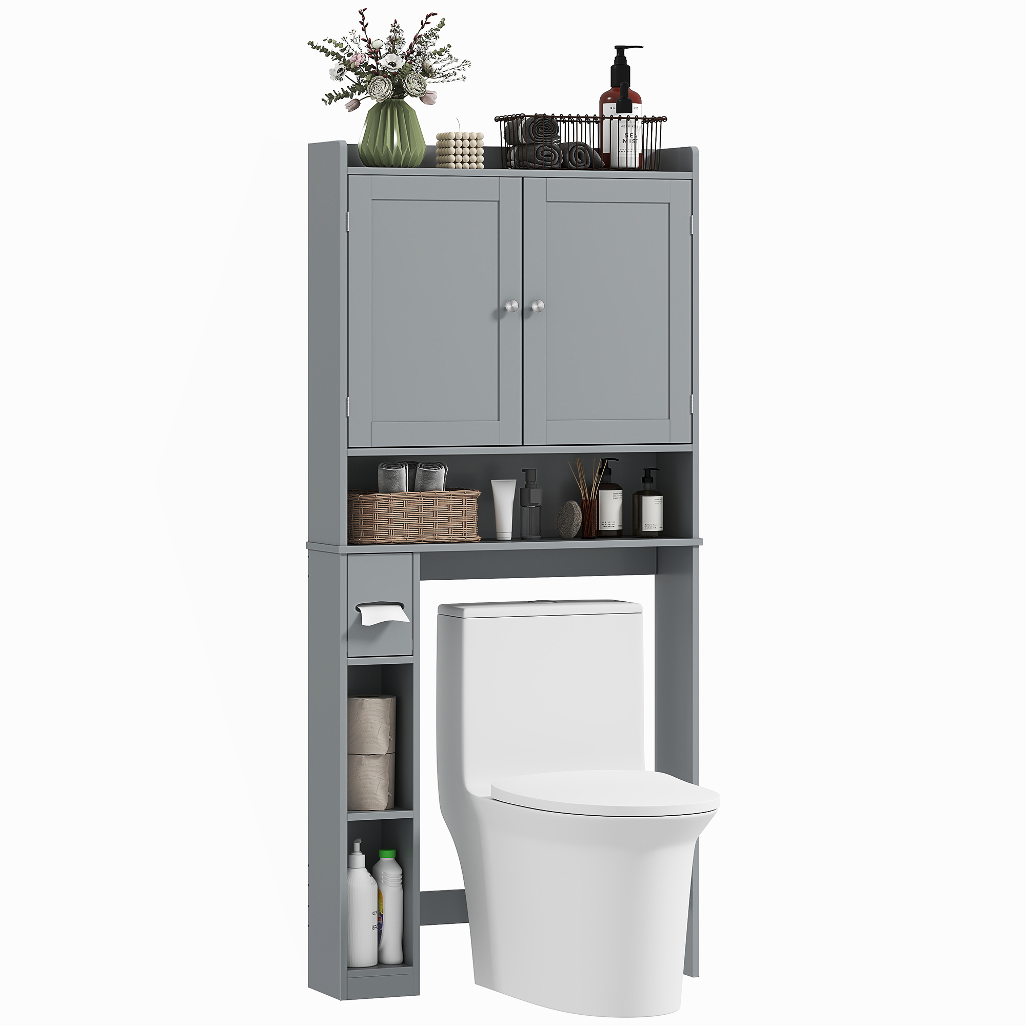 Meuble Wc Dessus De Toilette Ou Machine À Laver 2 Portes 3