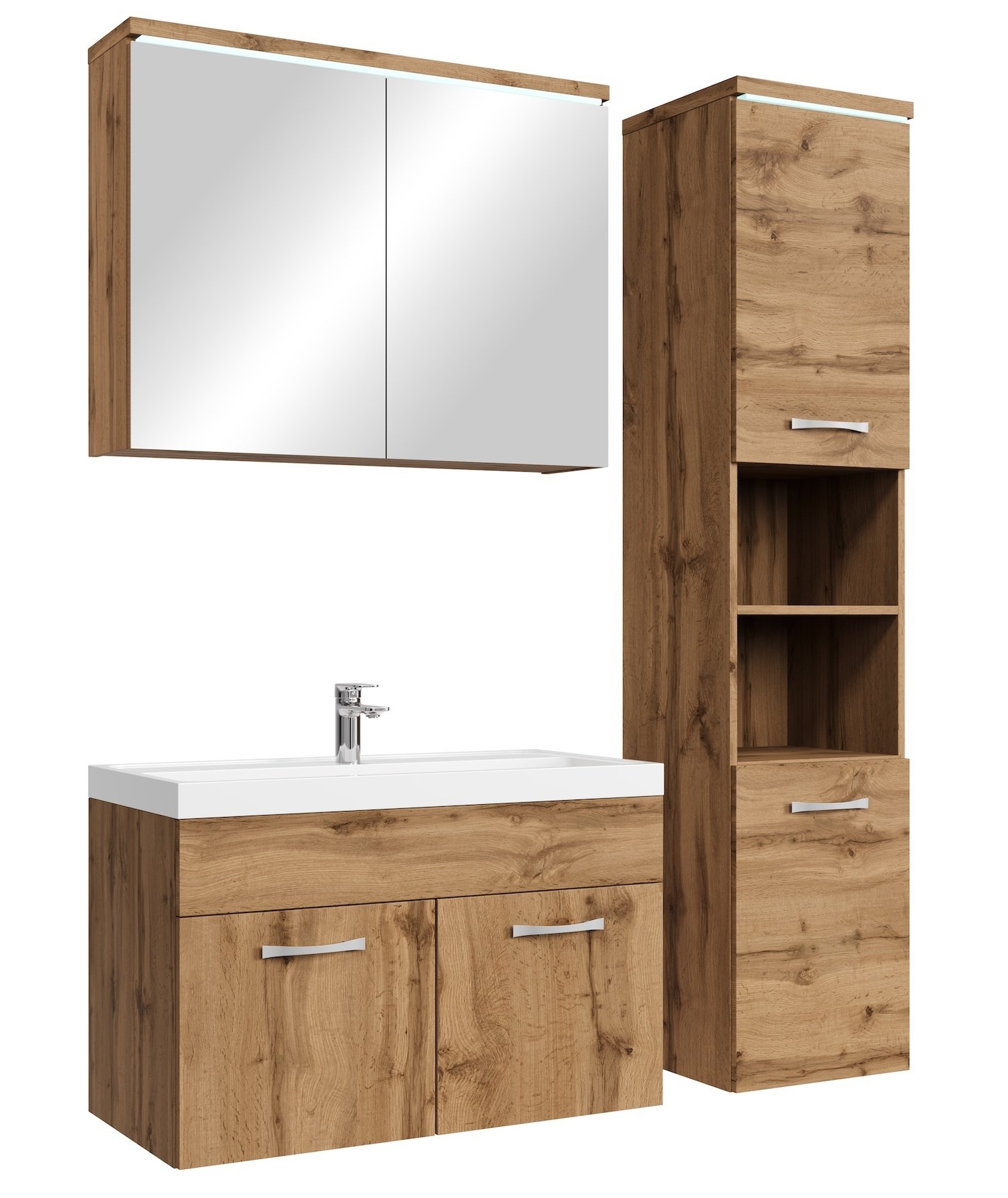 Badplaats - Set De Meuble De Salle De Bain Paso 80 Cm - Chene – Ar