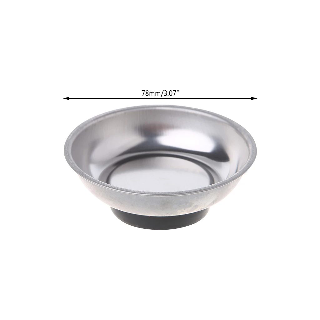 Plateau magnétique rond en acier inoxydable pour visserie et petits outils, fond PVC anti-rayures, 105 mm ou 78 mm