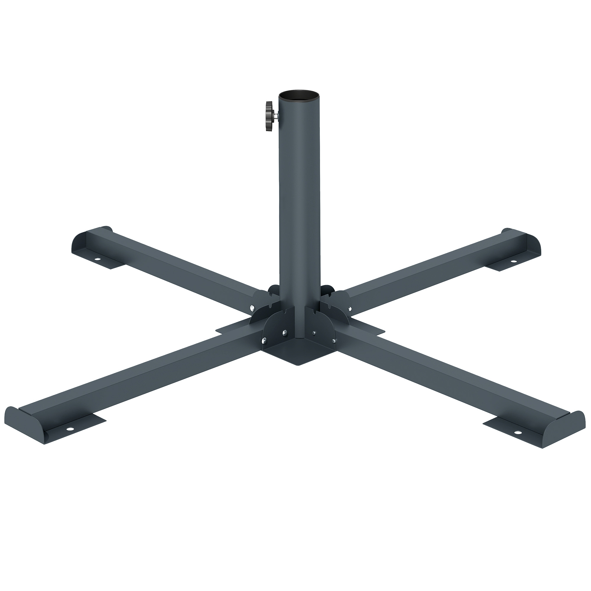 Pied En Croix Pliable Pour Parasols De 38 À Support Terrasse Foncé 48