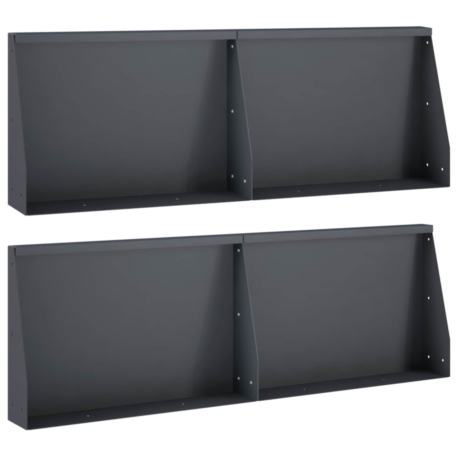 Vidaxl Anthrazit Stützmauer 4 Stk. 60 X 12 X 40 Cm Stahl