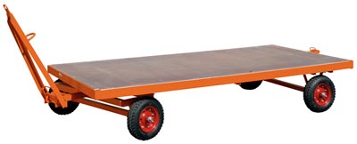 Rollcart Industrieanhänger mit 1-Achs- Drehschemel- Lenkung 2000x1000mm Vollgummi 5000kg Tragkraft - Image 3
