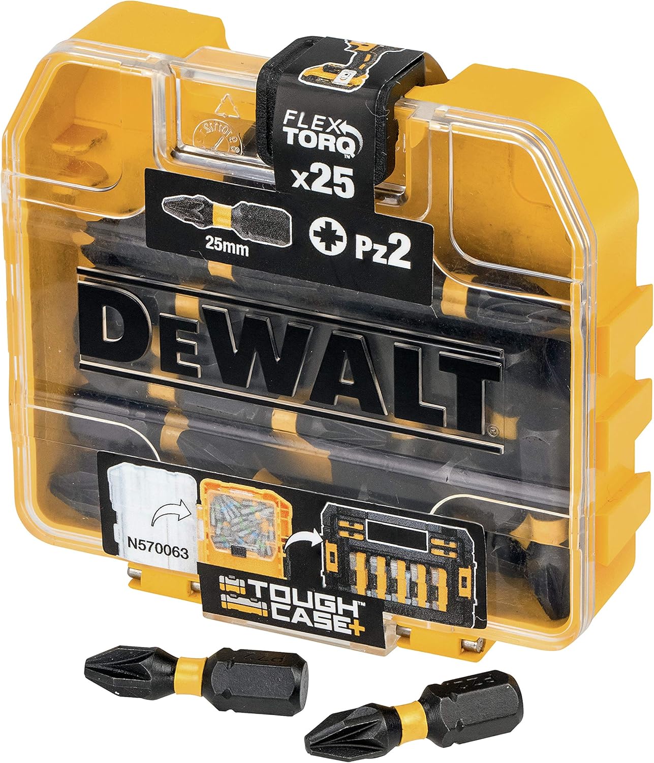 Dewalt Gelb/Schwarz Torsion Pz2 Schraubaufsätze 25 Stück